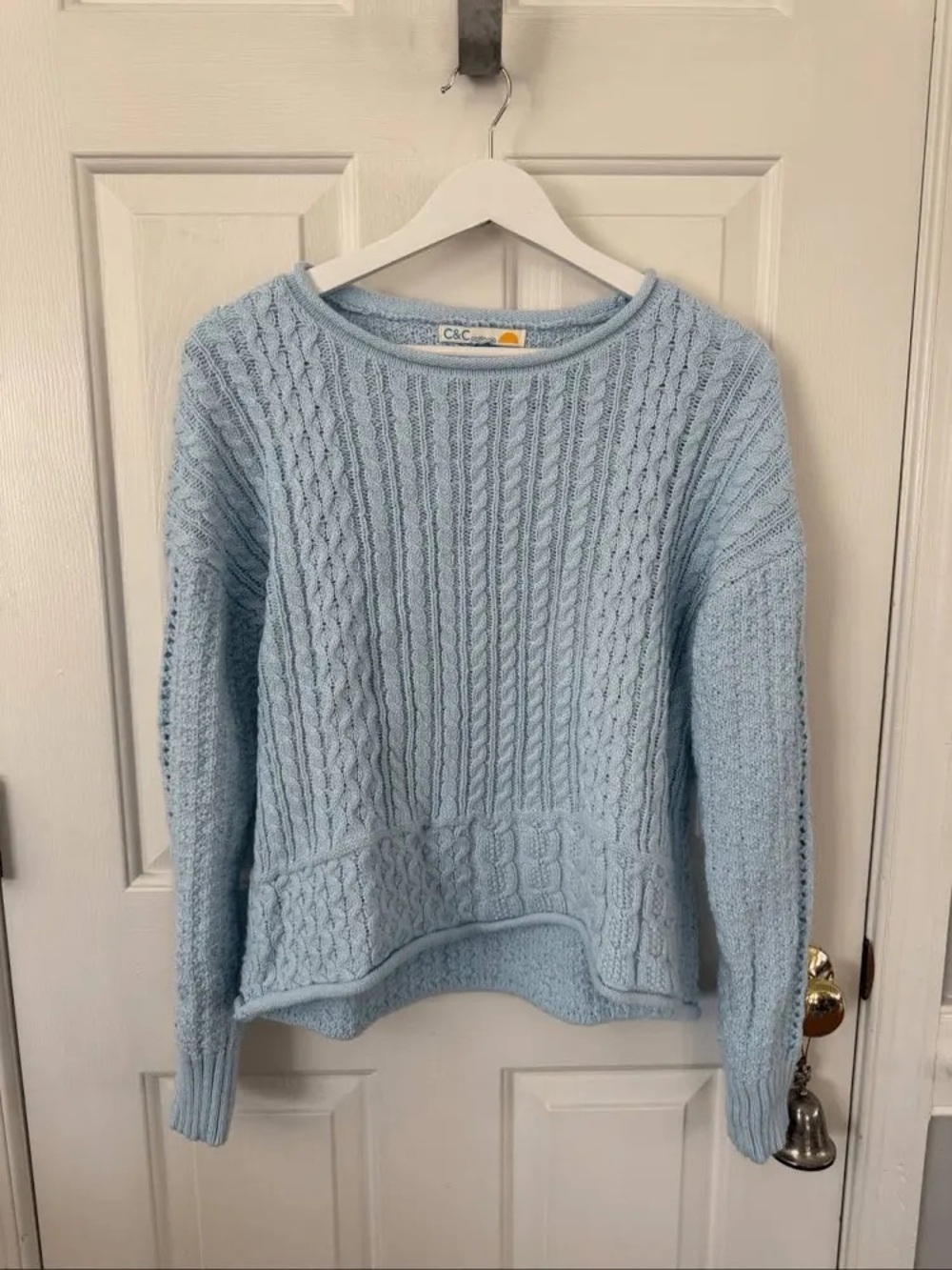 Cable Knit Cotton Blend Sweater